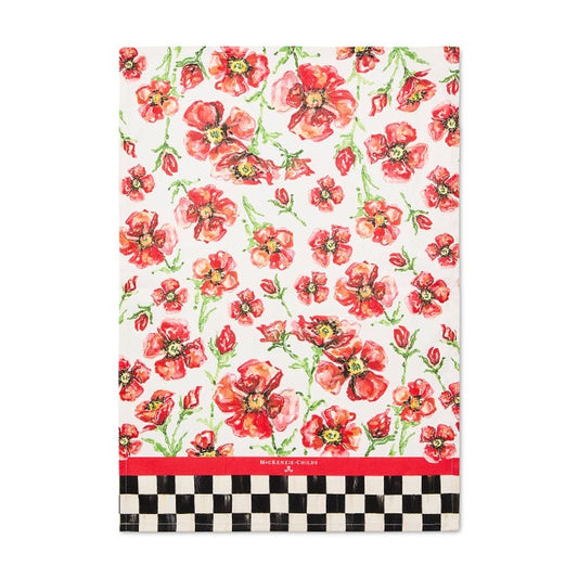 New Red Poppies Printed Dish Towel
