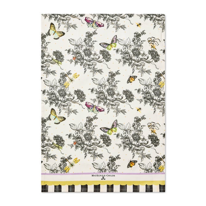 Butterfly Toile Printed Dish Towel