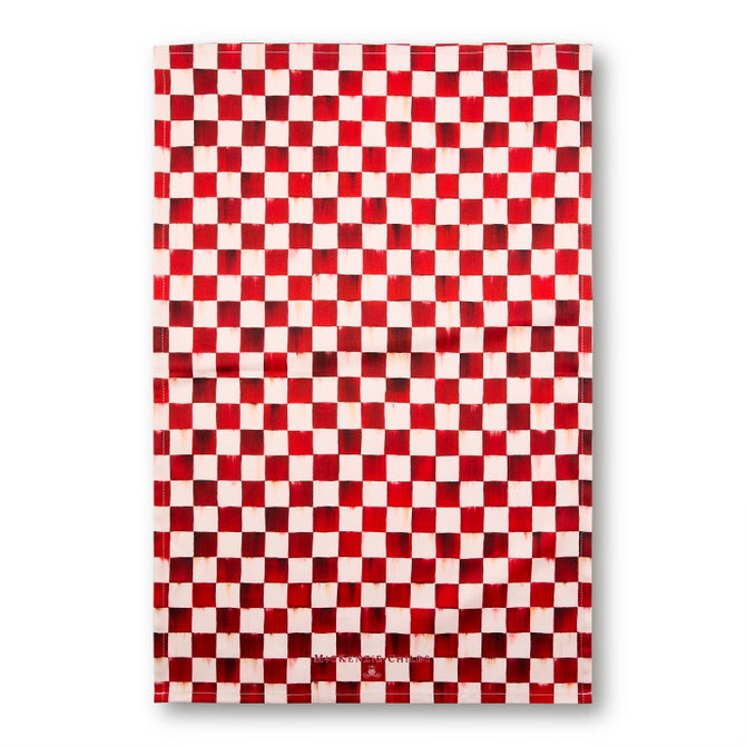 Cherry Check Printed Dish Towel