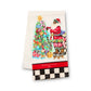 Tree Trimming Santa Printed Dish Towel
