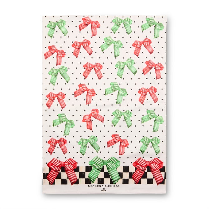 Holiday Bow Printed Dish Towel