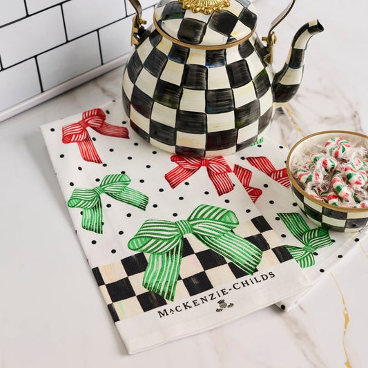 Holiday Bow Printed Dish Towel