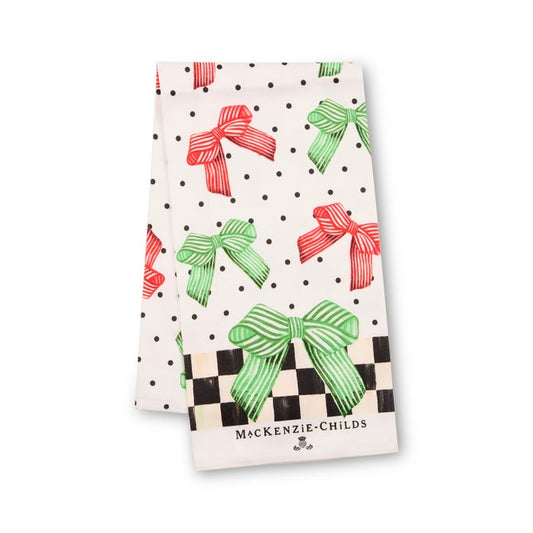 Holiday Bow Printed Dish Towel
