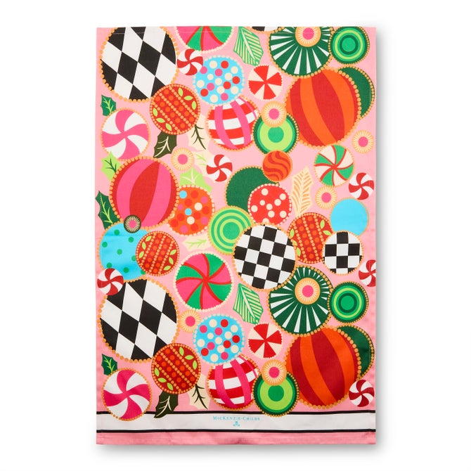 Jolly Ornaments Printed Dish Towel