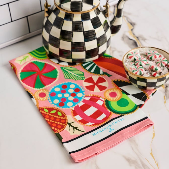 Jolly Ornaments Printed Dish Towel