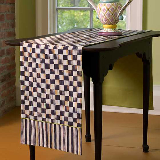 MacKenzie-Childs Courtly Check & Stripe Table Runner