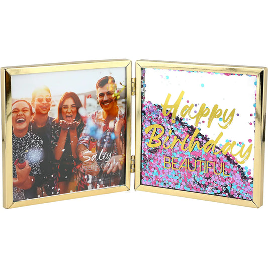 Happy Birthday - 4.75" Hinged Sentiment Frame