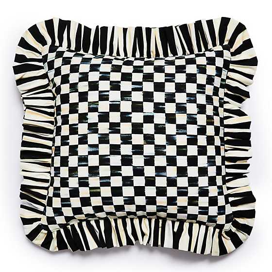 MacKenzie-Childs Courtly Check Ruffle Throw Pillow