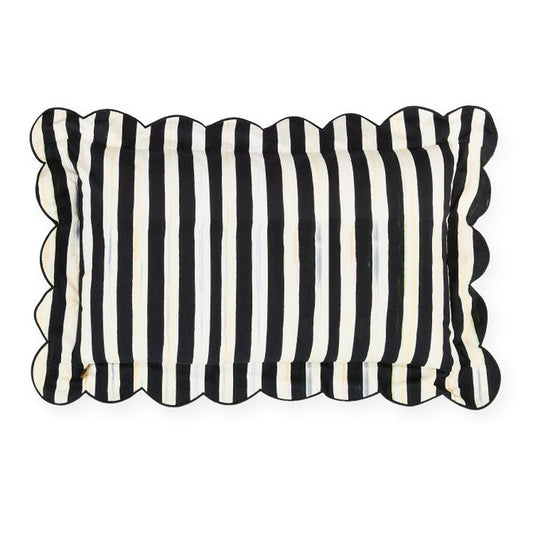 Check Reversible Scalloped Lumbar Throw Pillow