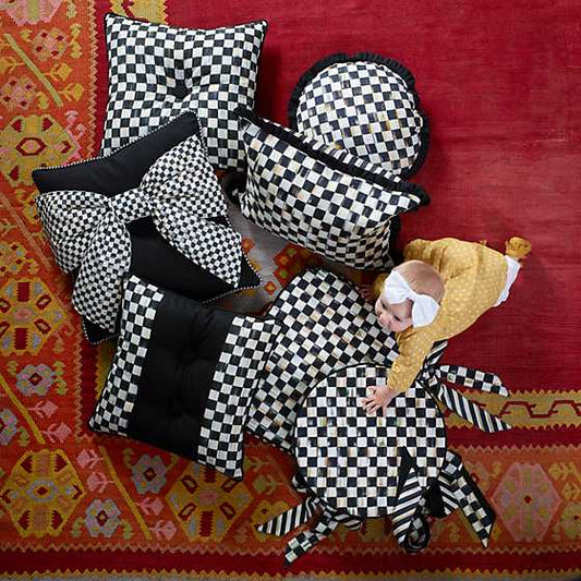 MacKenzie-Childs Courtly Check Ruffled Square Throw Pilllow