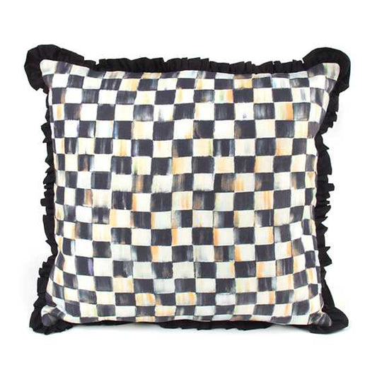 MacKenzie-Childs Courtly Check Ruffled Square Throw Pilllow