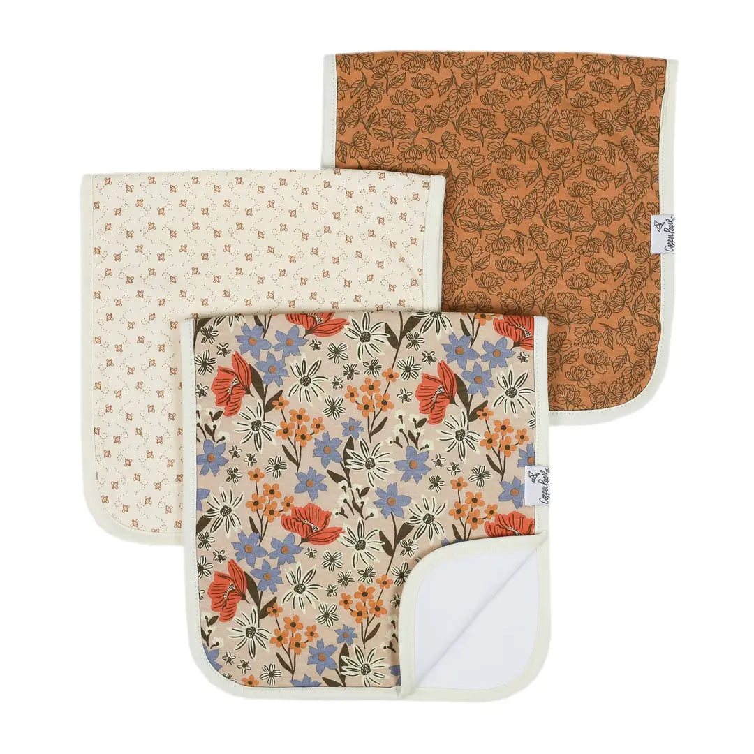 Copper Pearl 3 Pack Premium Burp Cloths - Eden