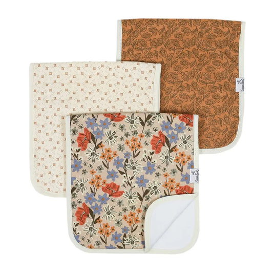 Copper Pearl 3 Pack Premium Burp Cloths - Eden