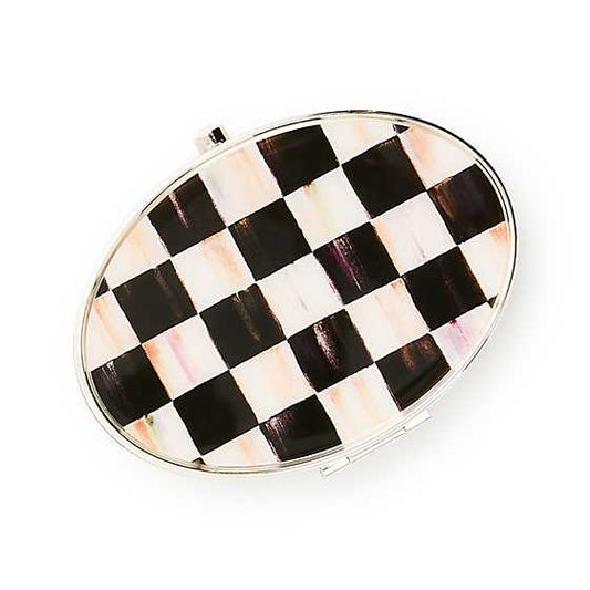MacKenzie-Childs Courtly Check Silver Plated Compact Mirror