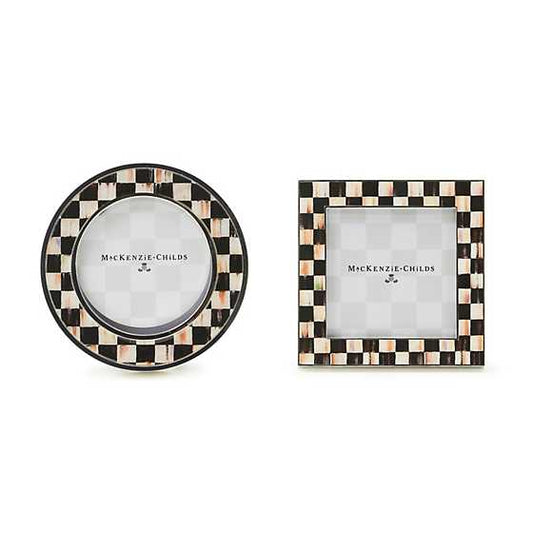 MacKenzie-Childs Courtly Check Silver Plated Frames, Set of 2