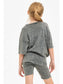 Mineral Washed Top and Biker Shorts 2piece Matching Set
