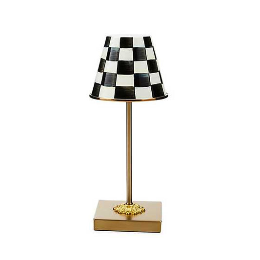 MacKenzie-Childs Courtlly Check Led Rechargeable Cafe Table Lamp