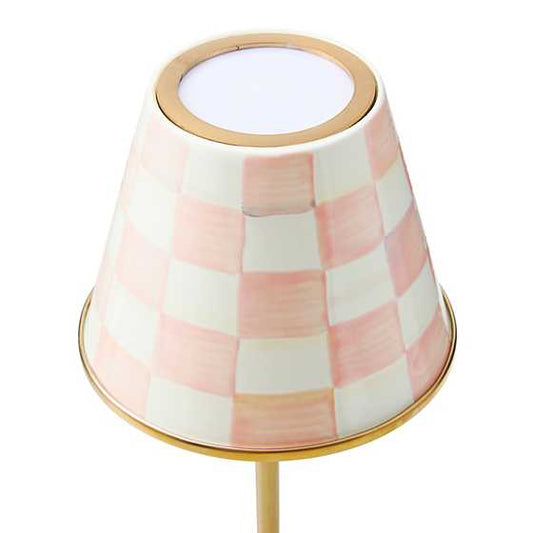 MacKenzie-Childs Rosy Check LED Rechargeable Cafe Table Lamp