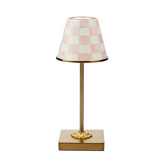MacKenzie-Childs Rosy Check LED Rechargeable Cafe Table Lamp