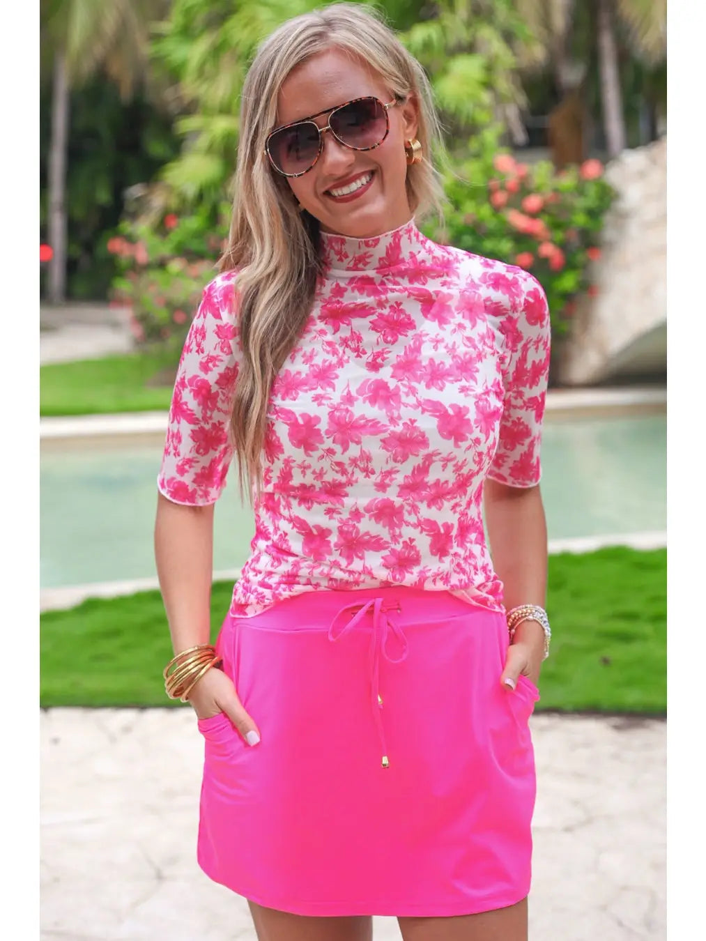 Solid Neon Pink Skort