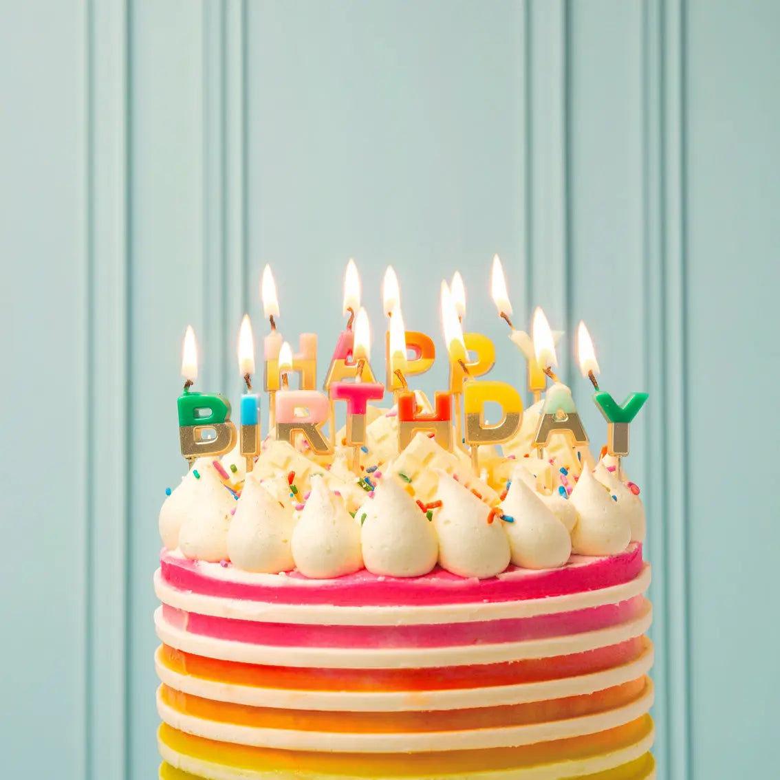 Rainbow Happy Birthday Candles | Cake Candle