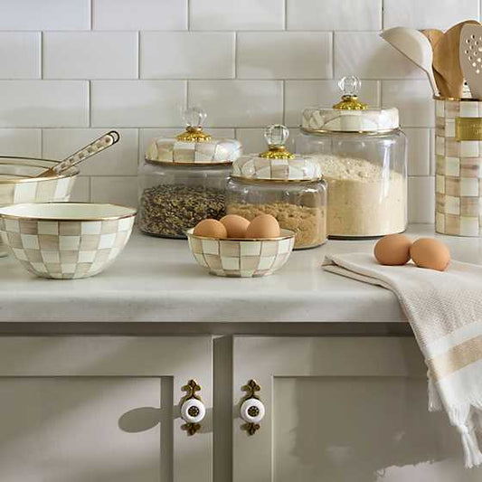 MacKenzie-Childs Mocha Check Everyday Bowl