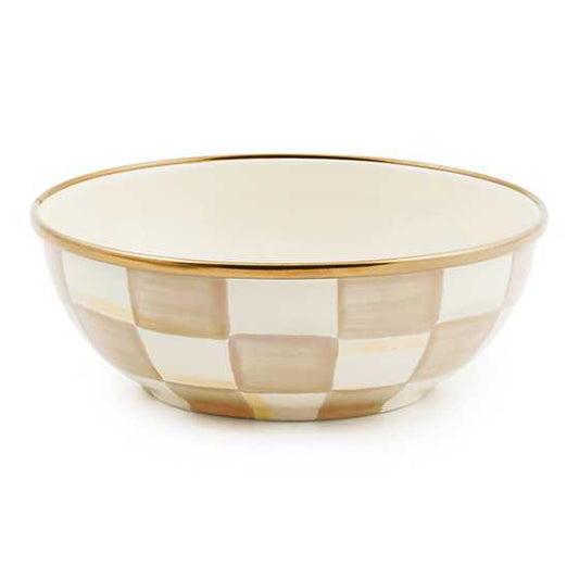 MacKenzie-Childs Mocha Check Everyday Bowl