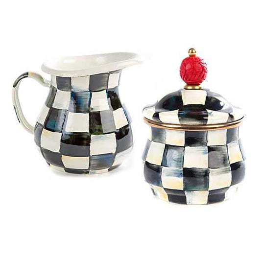 MacKenzie-Childs Courtly Check Creamer & Sugar Bowl Set