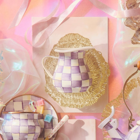 Violet Check Creamer