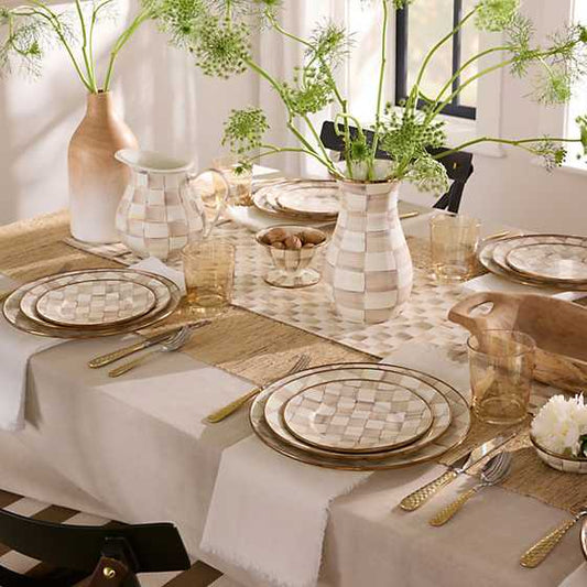 MacKenzie-Childs Mocha Check Salad Plate