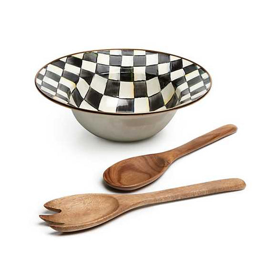 MacKenzie-Childs Courtly Check Salad Serving Set