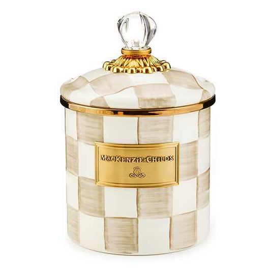MacKenzie-Childs Mocha Check Small Canister