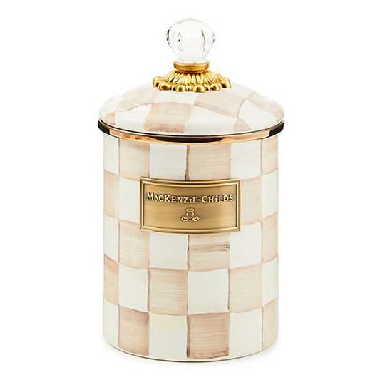 MacKenzie-Childs Mocha Check Medium Canister