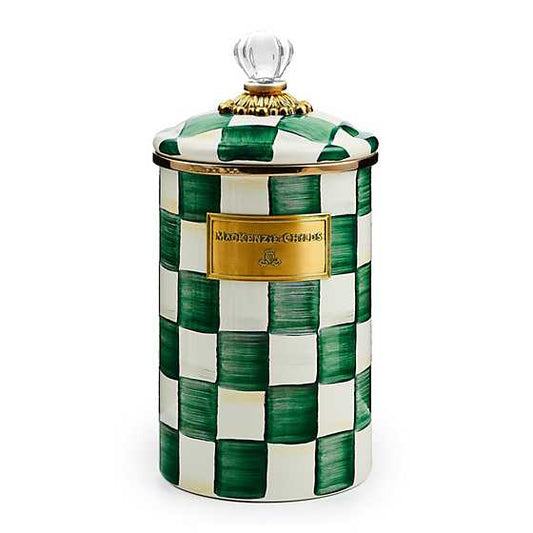 MacKenzie-Childs Emerald Check Large Canister