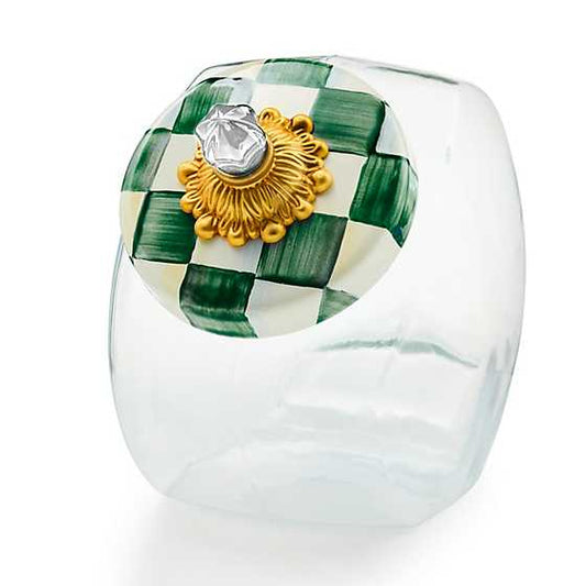 MacKenzie-Childs Sweets Jar With Emerald Check Lid