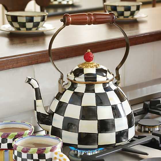 MacKenzie-Childs Courtly Check 3 Quart Tea Kettle