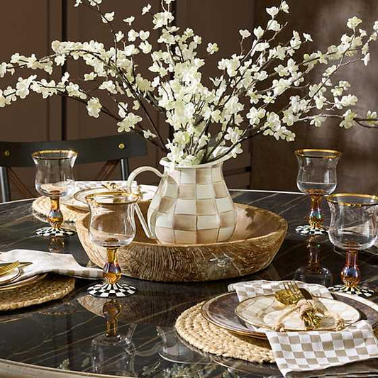 MacKenzie-Childs Mocha Check Pitcher
