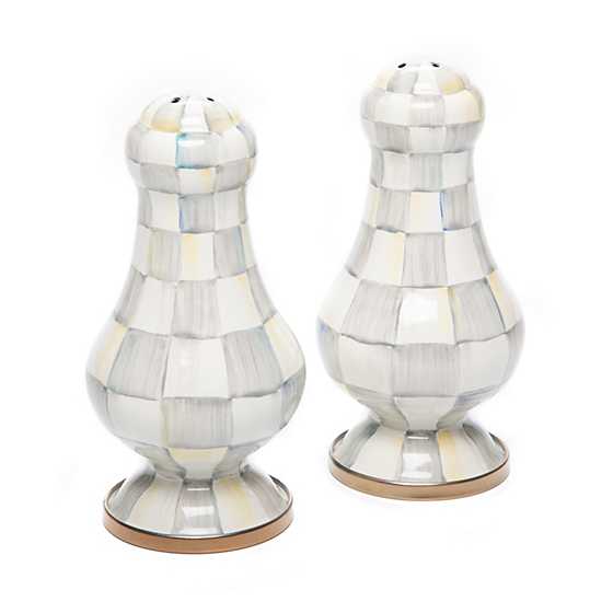 MacKenzie-Childs Sterling Check Large Salt & Pepper Shakers