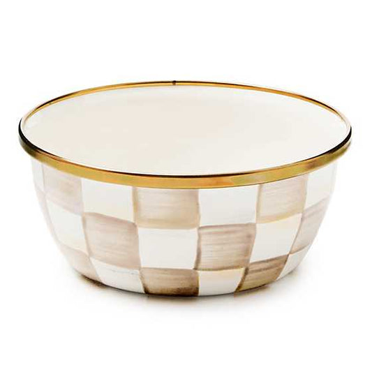 MacKenzie-Childs Mocha Check Pinch Bowl