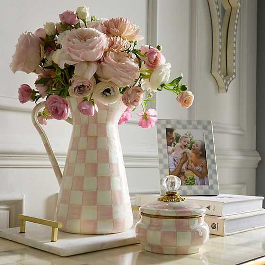 MacKenzie-Childs Rosy Check Large Practical Pitcher