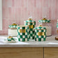 MacKenzie-Childs Emerald Check Small Kitchen Canister