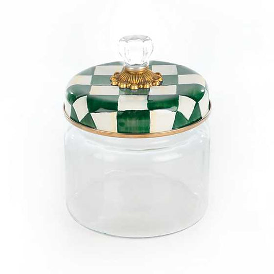 MacKenzie-Childs Emerald Check Small Kitchen Canister
