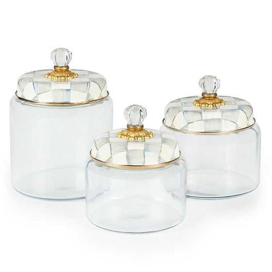MacKenzie-Childs Sterling Check Medium Kitchen Canister