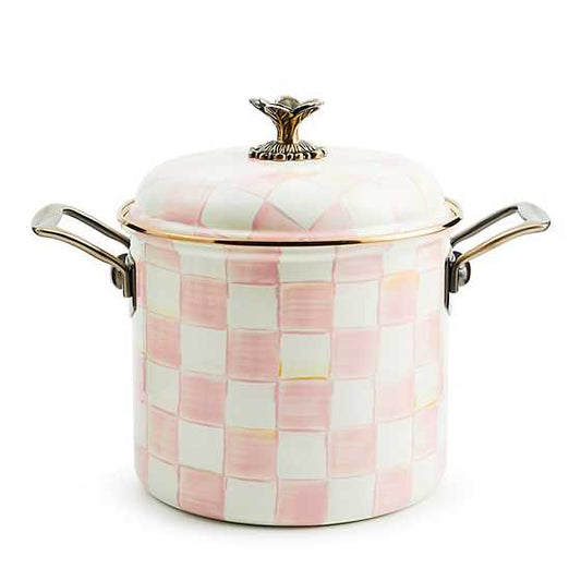 MacKenzie-Childs Rosy Check 7 QT Stockpot