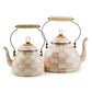 MacKenzie-Childs Rosy Check 2 Quart Tea Kettle