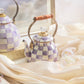 New Violet Check 2 Quart Tea Kettle