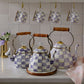 New Violet Check 2 Quart Tea Kettle
