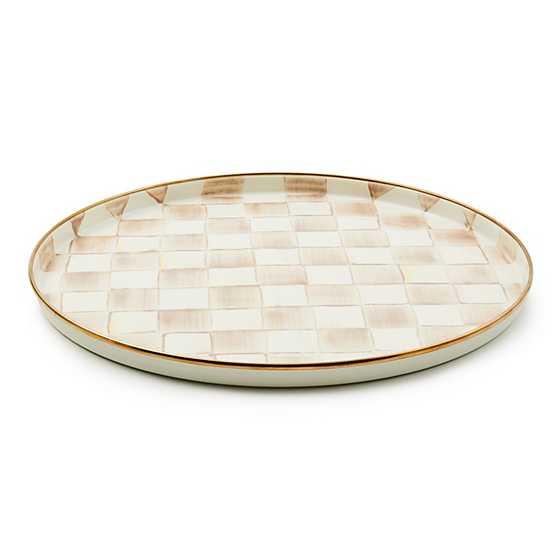 MacKenzie-Childs Mocha Check Round Tray