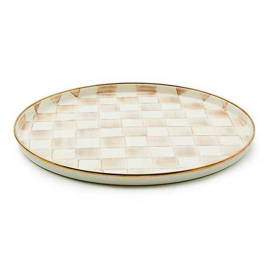 MacKenzie-Childs Mocha Check Round Tray