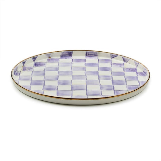 Violet Check Round Tray